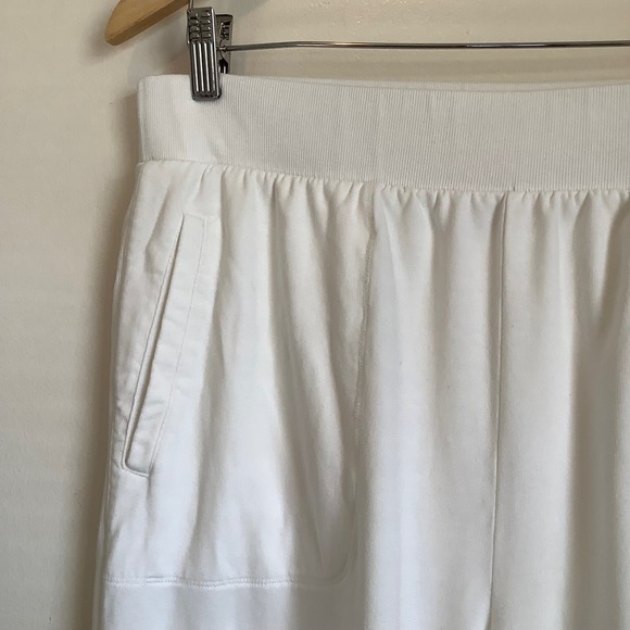 T by Talbots Pants - T by Talbots Women White Wide Leg Crop Pants XL Petite Cotton Modal Stretch XLp